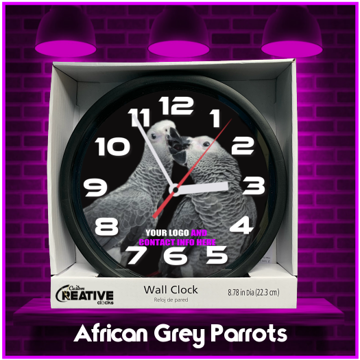 AFRICAN GREY PARROT CLOCK