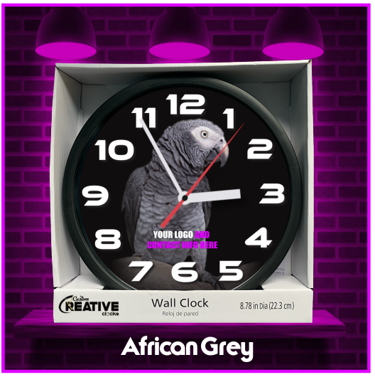 AFRICAN GREY PARROT CLOCK